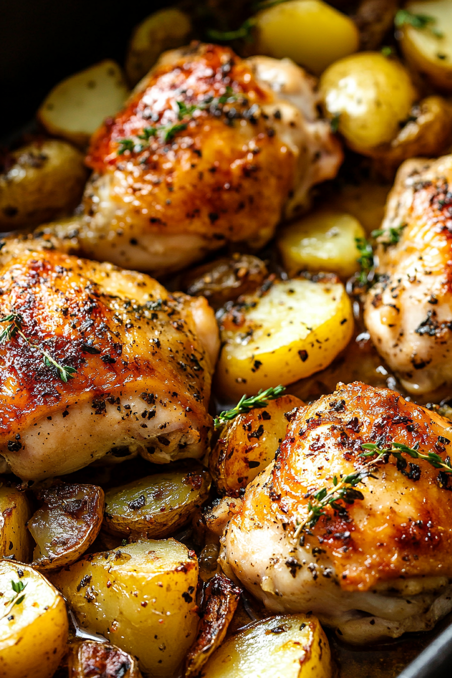 Baked Chicken Thighs with Potatoes Recipe