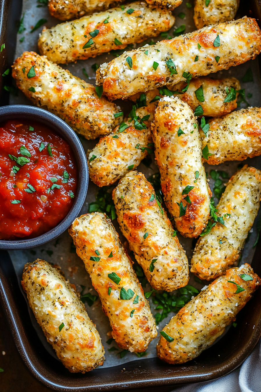 Baked Mozzarella Sticks Recipe Final Dish Presentation