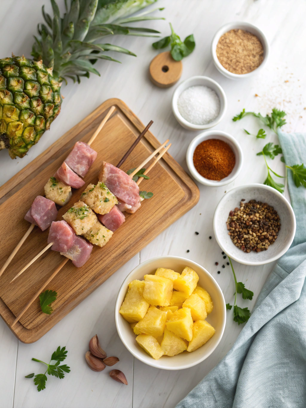 Barbecue Pineapple Pork Skewers Recipe ingredients