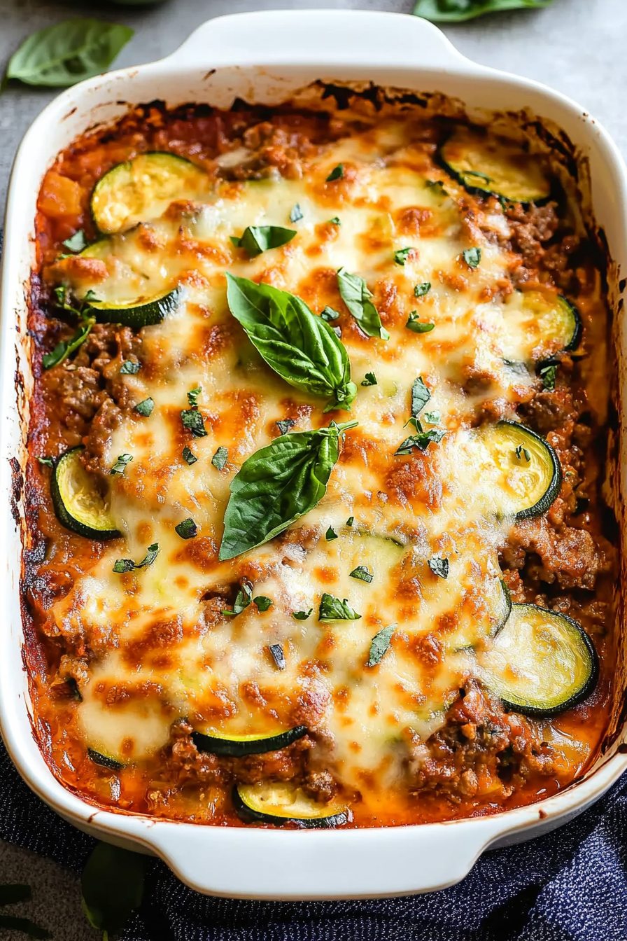 Beef and Zucchini Casserole Recipe Final Dish Presentation