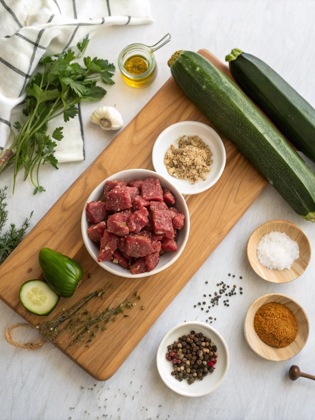 Beef and Zucchini Casserole Recipe ingredients