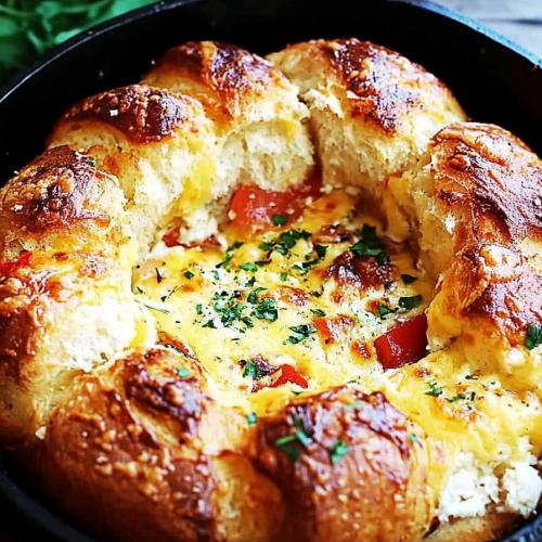 Bread Ring with Luscious Cheese Dip Recipe