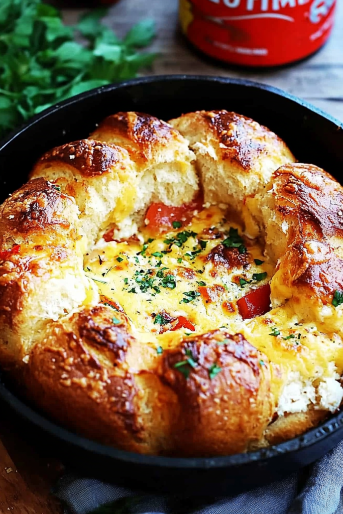 Bread Ring with Luscious Cheese Dip Recipe