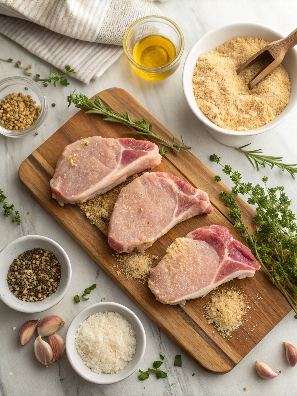Breaded Baked Pork Chops Recipe ingredients