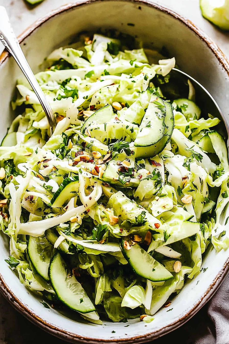 Cabbage and Cucumber Salad Recipe Final Dish Presentation