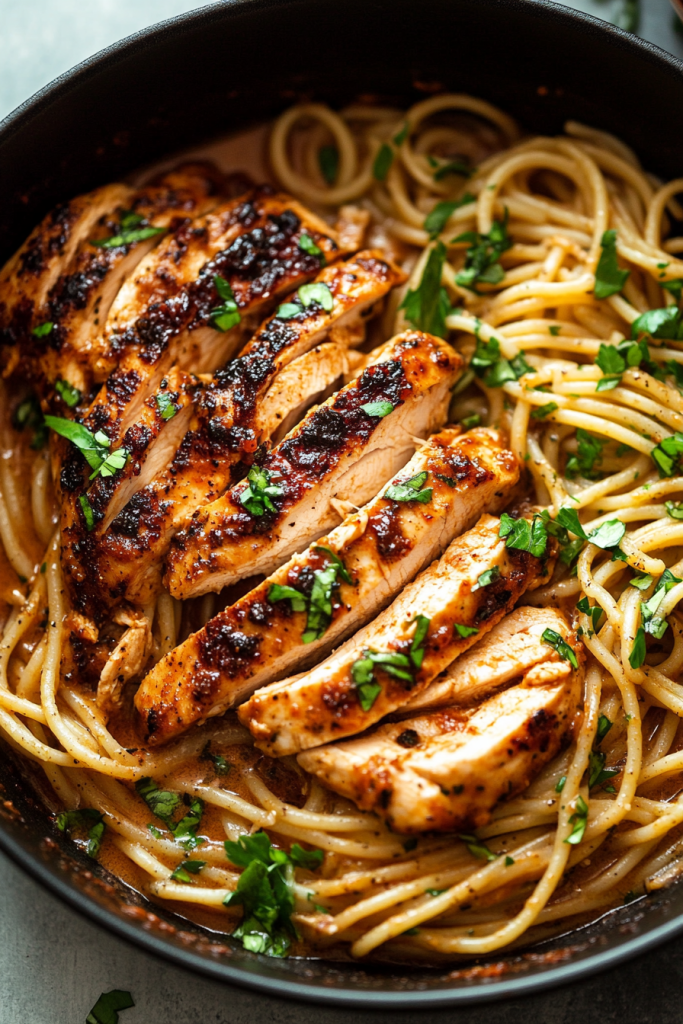 Cajun Chicken Pasta with Zucchini Noodles Recipe