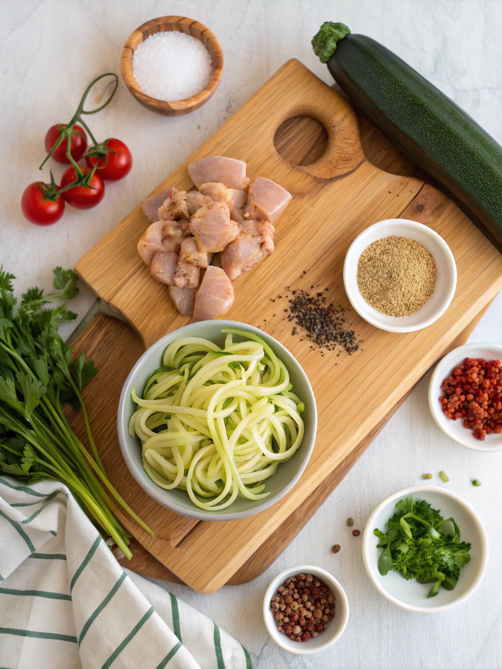 Cajun Chicken Pasta with Zucchini Noodles Recipe ingredients