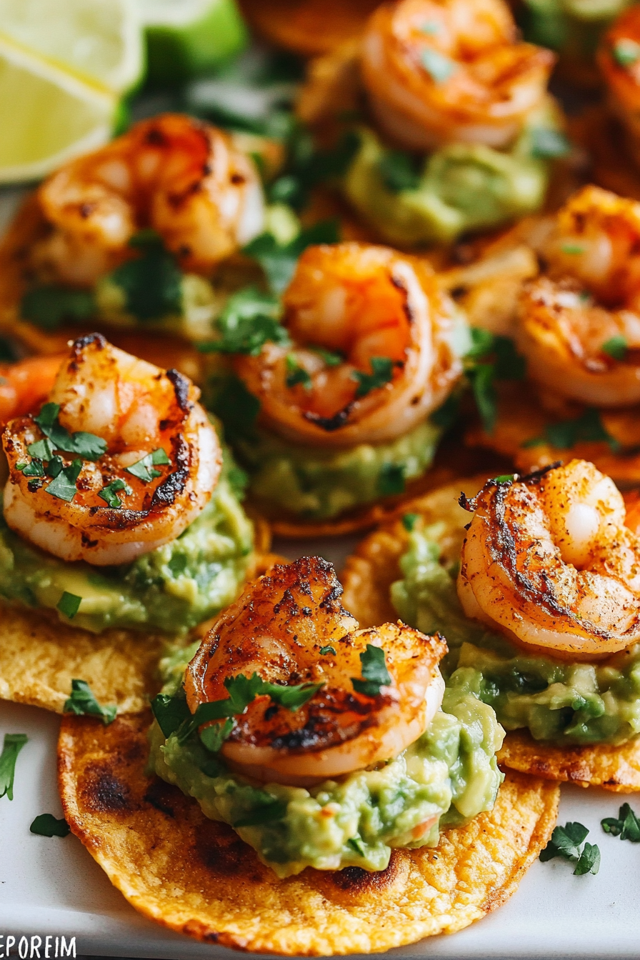 Cajun Shrimp and Guacamole Tortilla Bites Recipe Final Dish Presentation