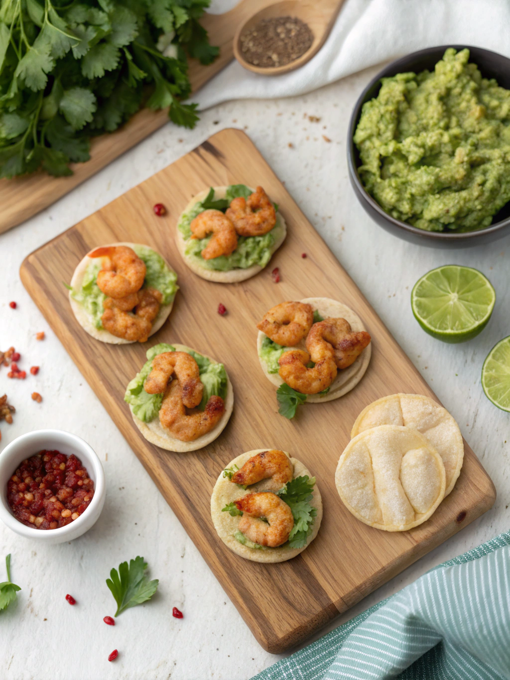 Cajun Shrimp and Guacamole Tortilla Bites Recipe ingredients