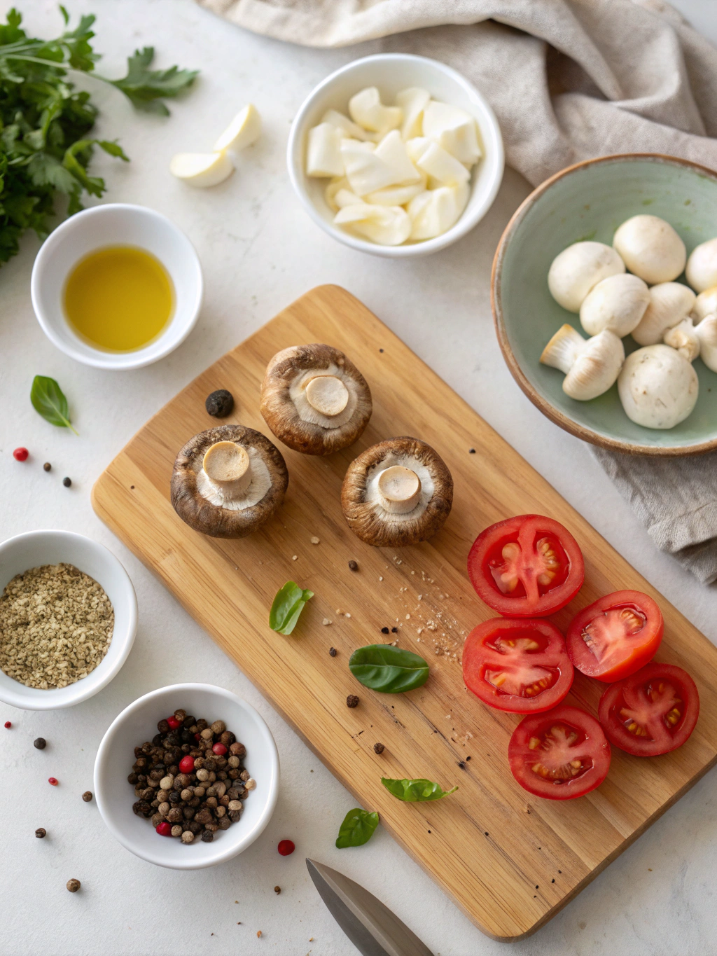 Caprese Stuffed Mushrooms Recipe ingredients