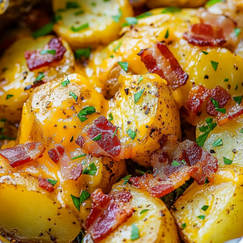 Cheesy Bacon Potato Foil Packets Recipe