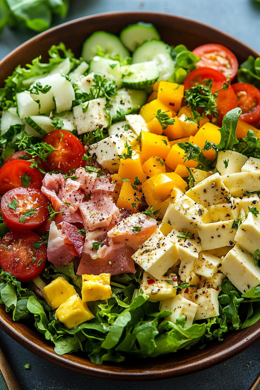 Chefs Salad Recipe - A Classic and Hearty Dish for Any Occasion Final Dish Presentation