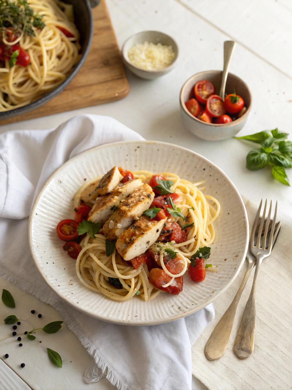 Chicken Bruschetta Pasta Recipe serving suggestion