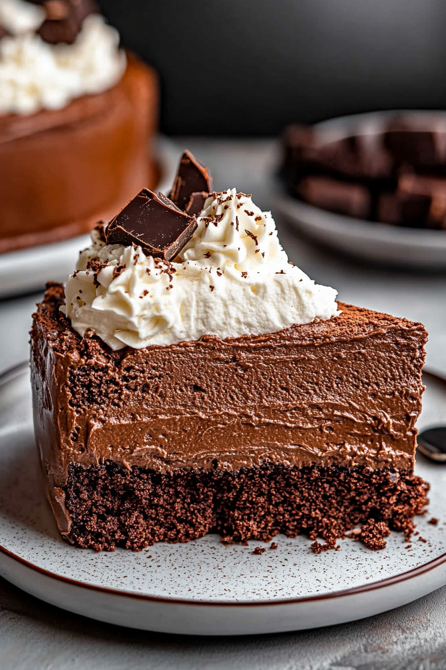 Chocolate Mousse Cake Recipe Final Dish Presentation