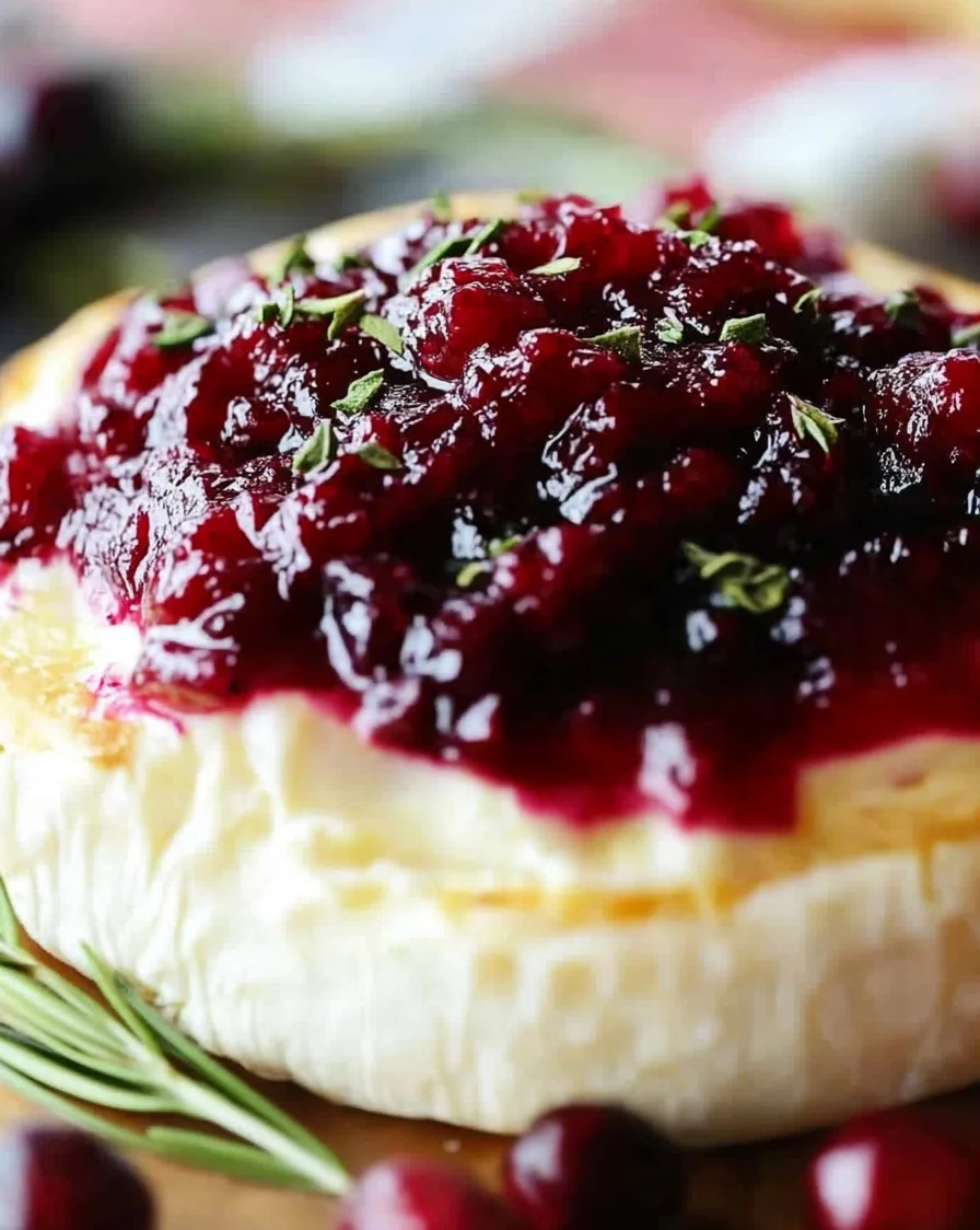 Cranberry Sauce Topped Baked Brie Recipe