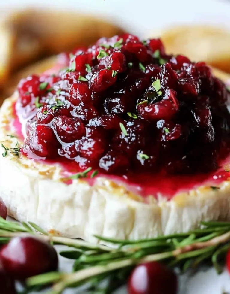 Cranberry Sauce Topped Baked Brie Recipe