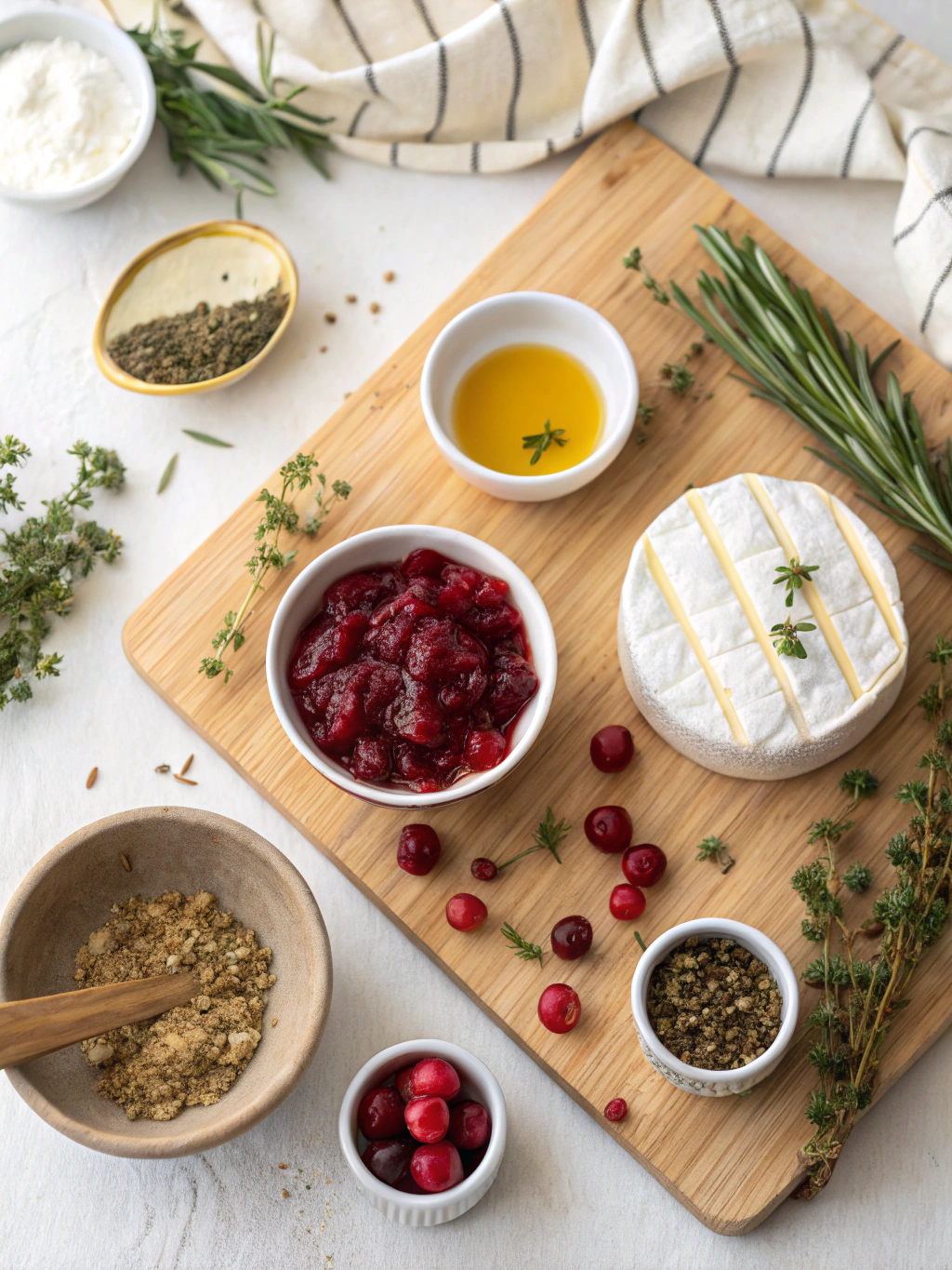 Cranberry Sauce Topped Baked Brie Recipe ingredients