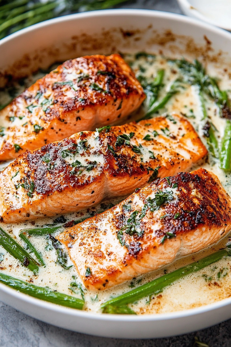 Creamy Garlic Dijon Salmon Recipe Final Dish Presentation