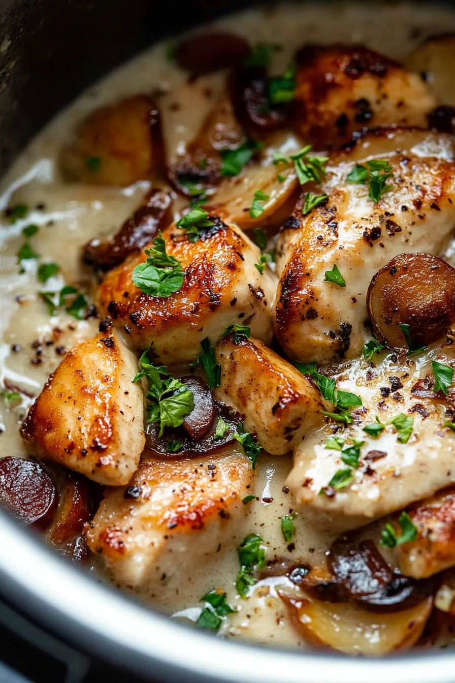 Creamy Instant Pot Chicken Marsala Recipe Final Dish Presentation