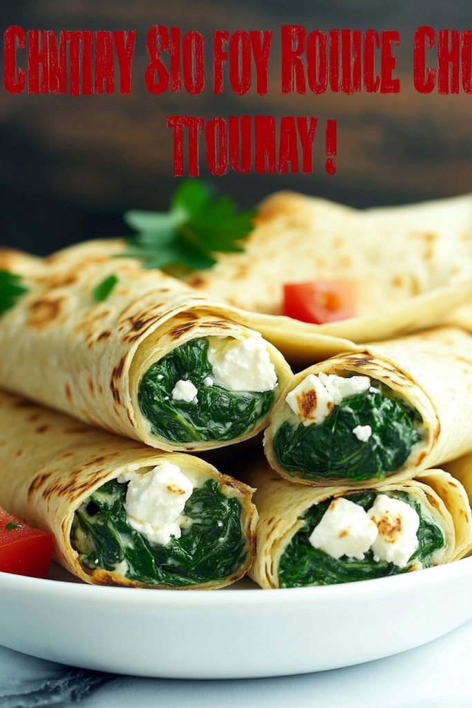 Creamy Spinach and Feta Cheese Tortilla Wraps Recipe