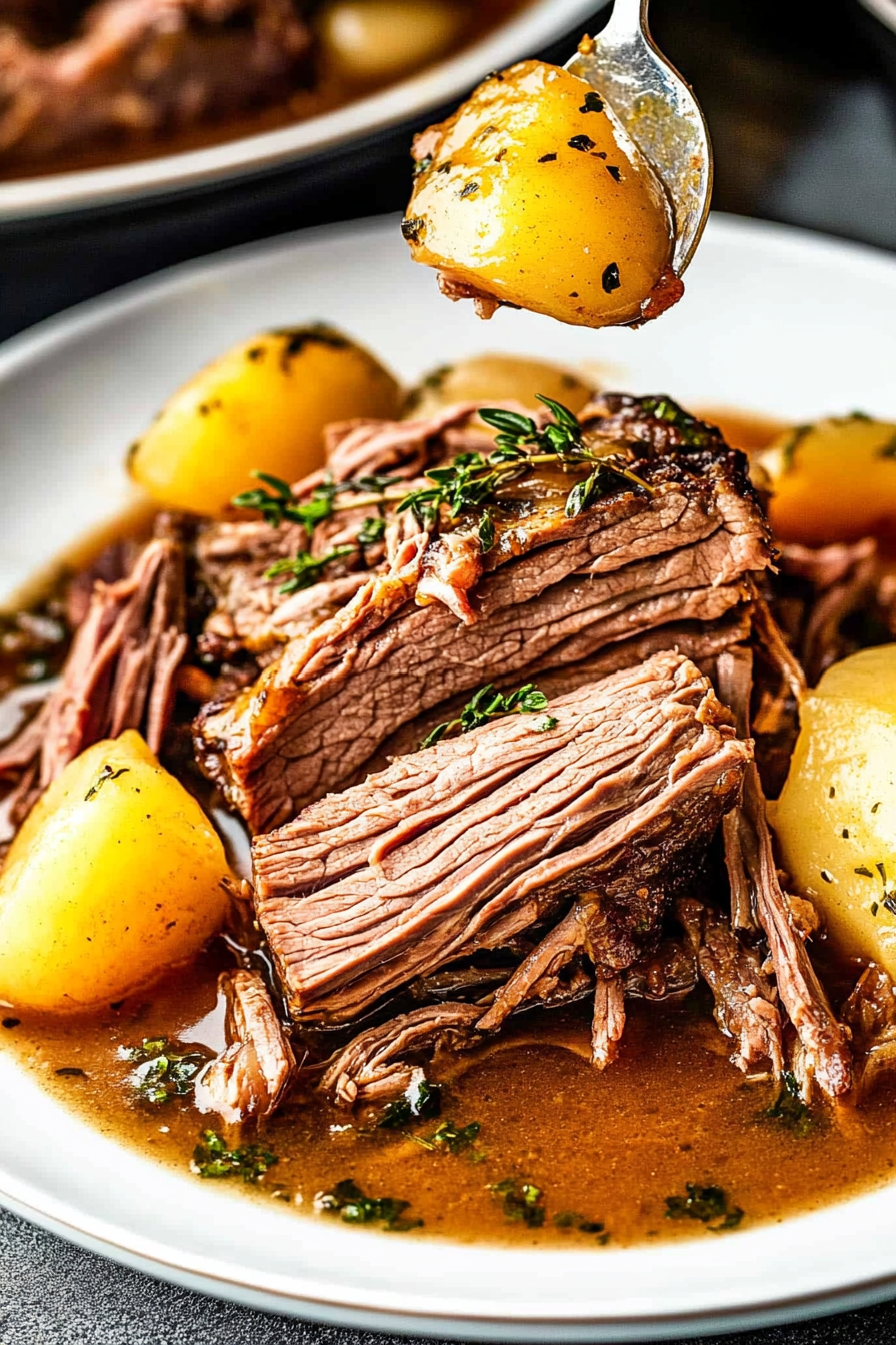 Crock Pot Rump Roast Recipe Final Dish Presentation