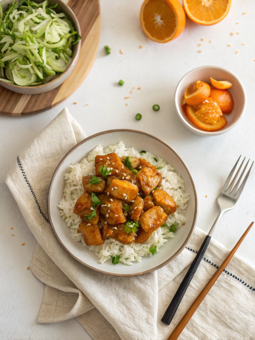 Crockpot Orange Chicken Recipe serving suggestion