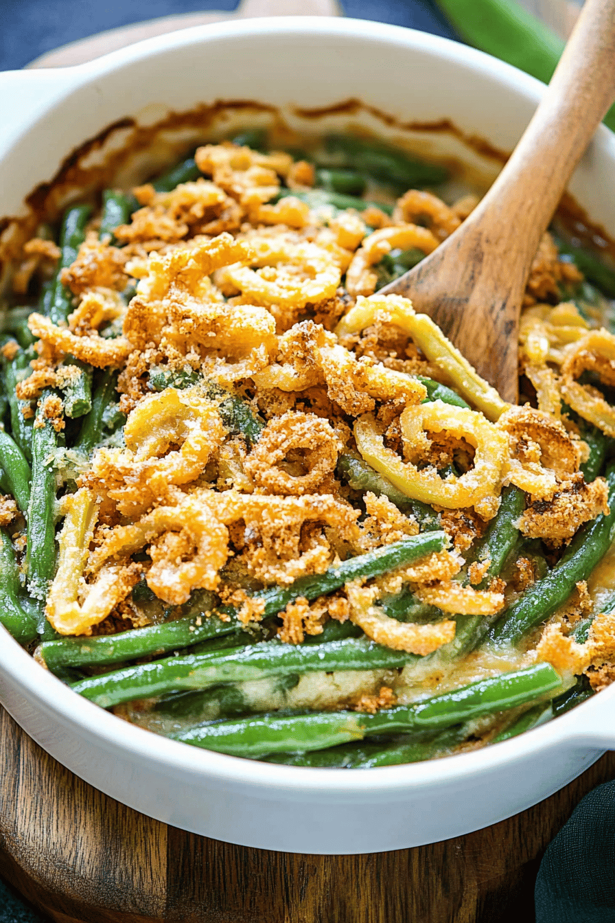 Delicious Easy Green Bean Casserole Recipe Final Dish Presentation
