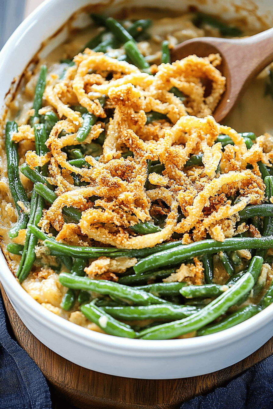 Delicious Easy Green Bean Casserole Recipe Final Dish Presentation