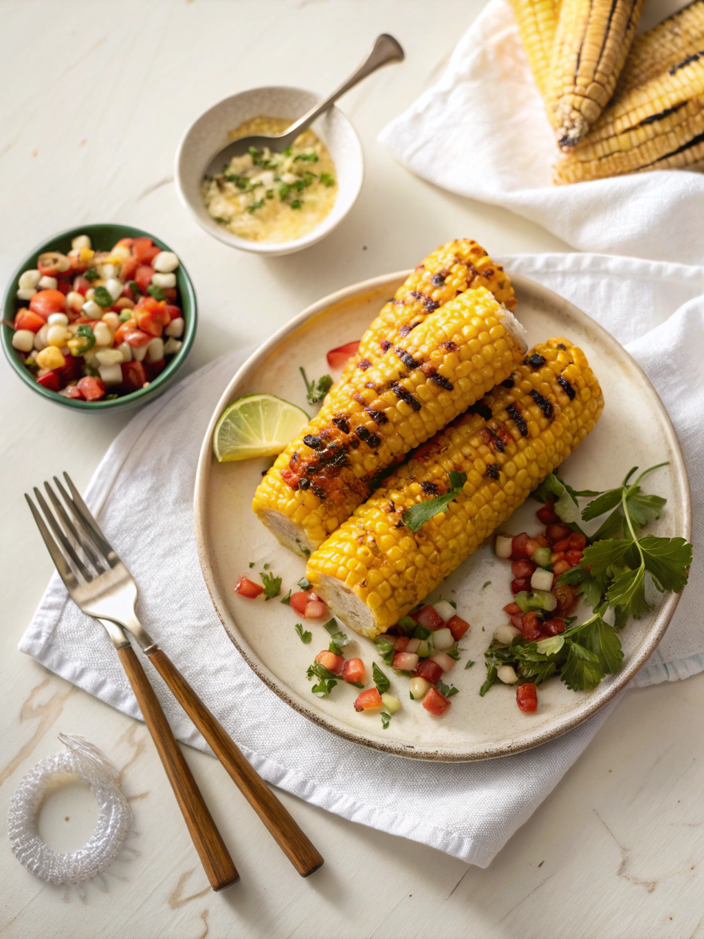 Delicious Grilled Corn on the Cob Recipe serving suggestion