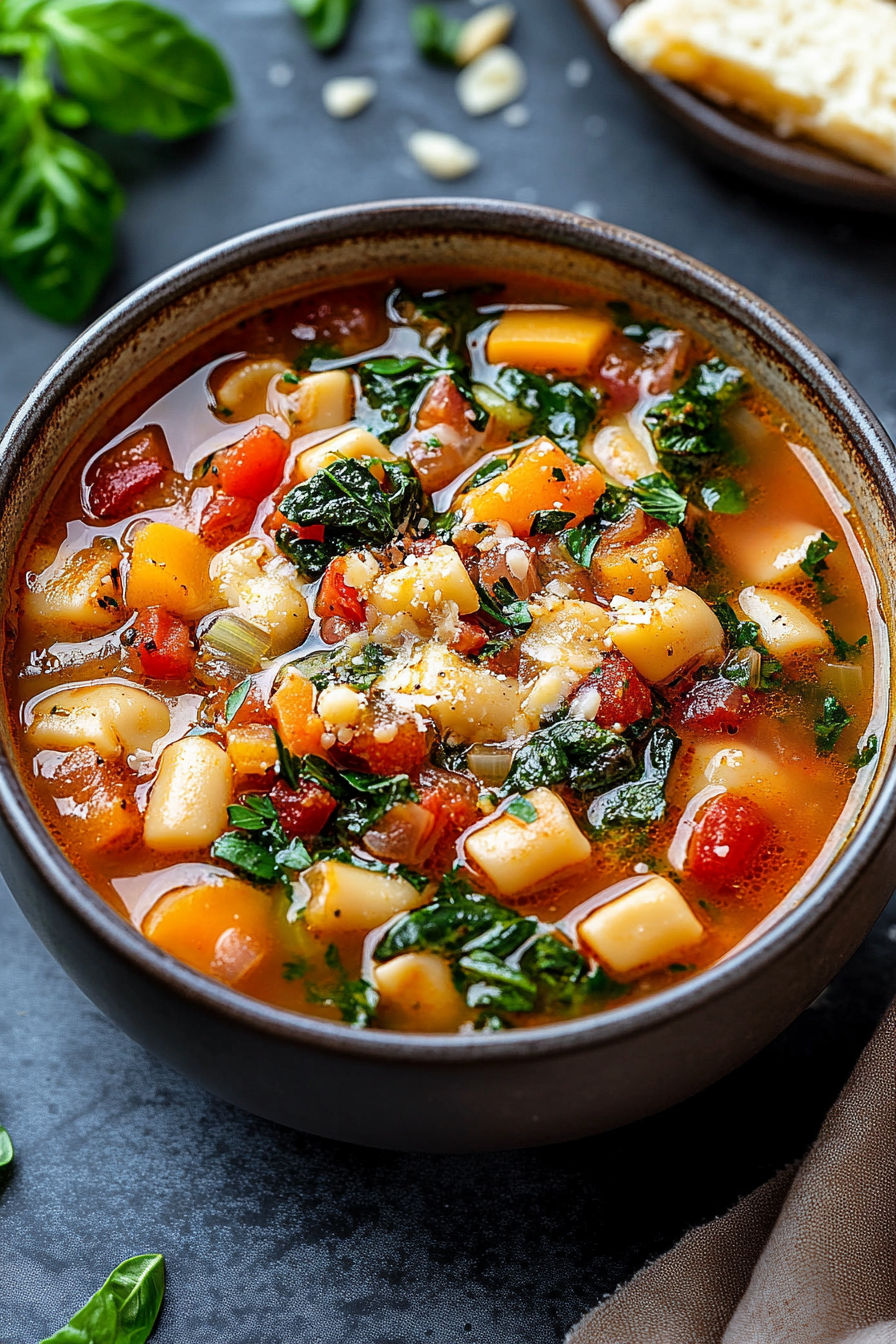 Delicious Minestrone Soup Recipe Final Dish Presentation