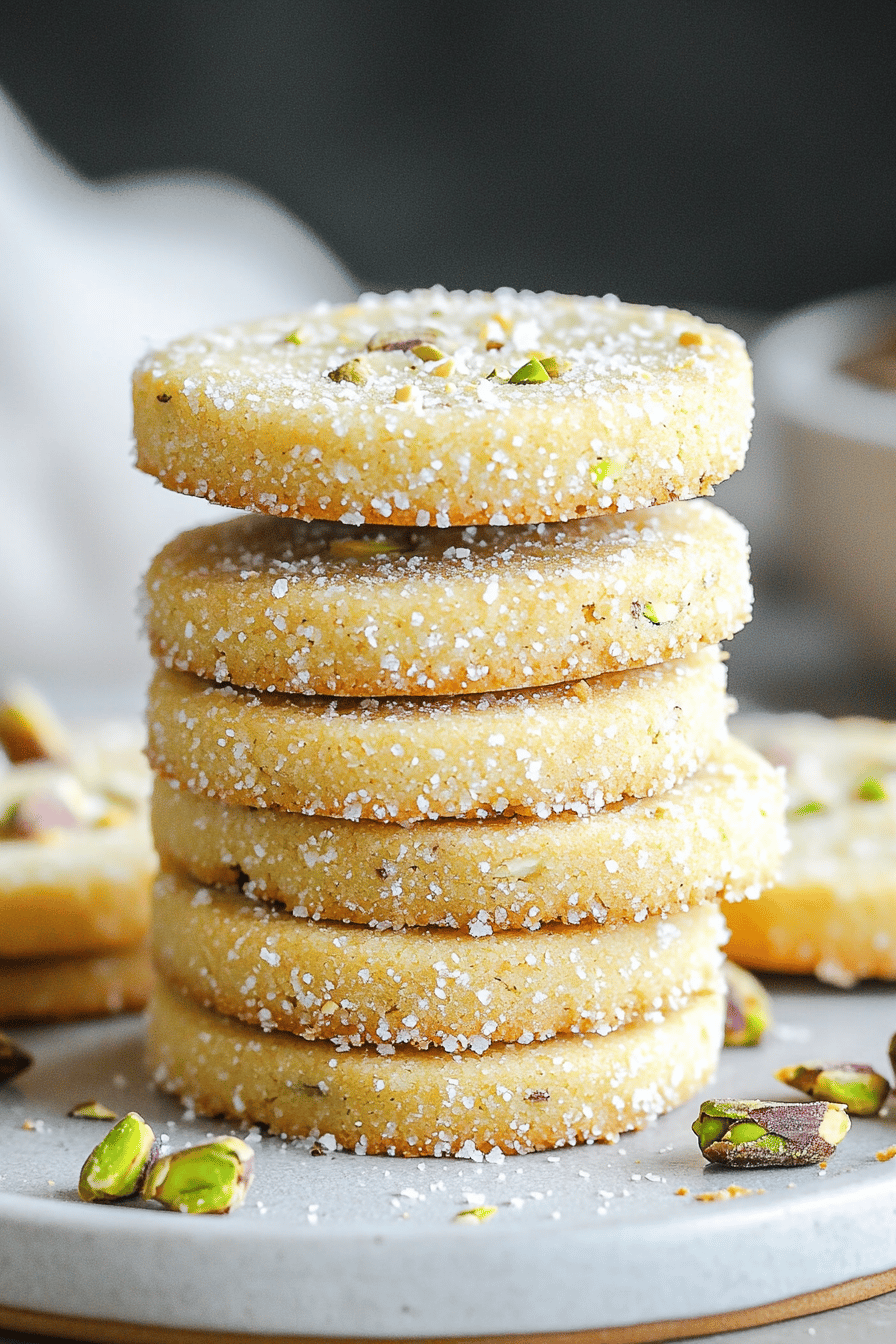 Delish Pistachio Shortbread Cookies Recipe Final Dish Presentation