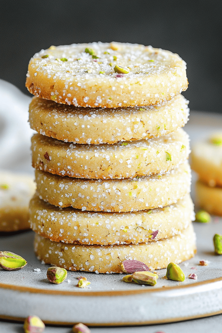 Delish Pistachio Shortbread Cookies Recipe Final Dish Presentation