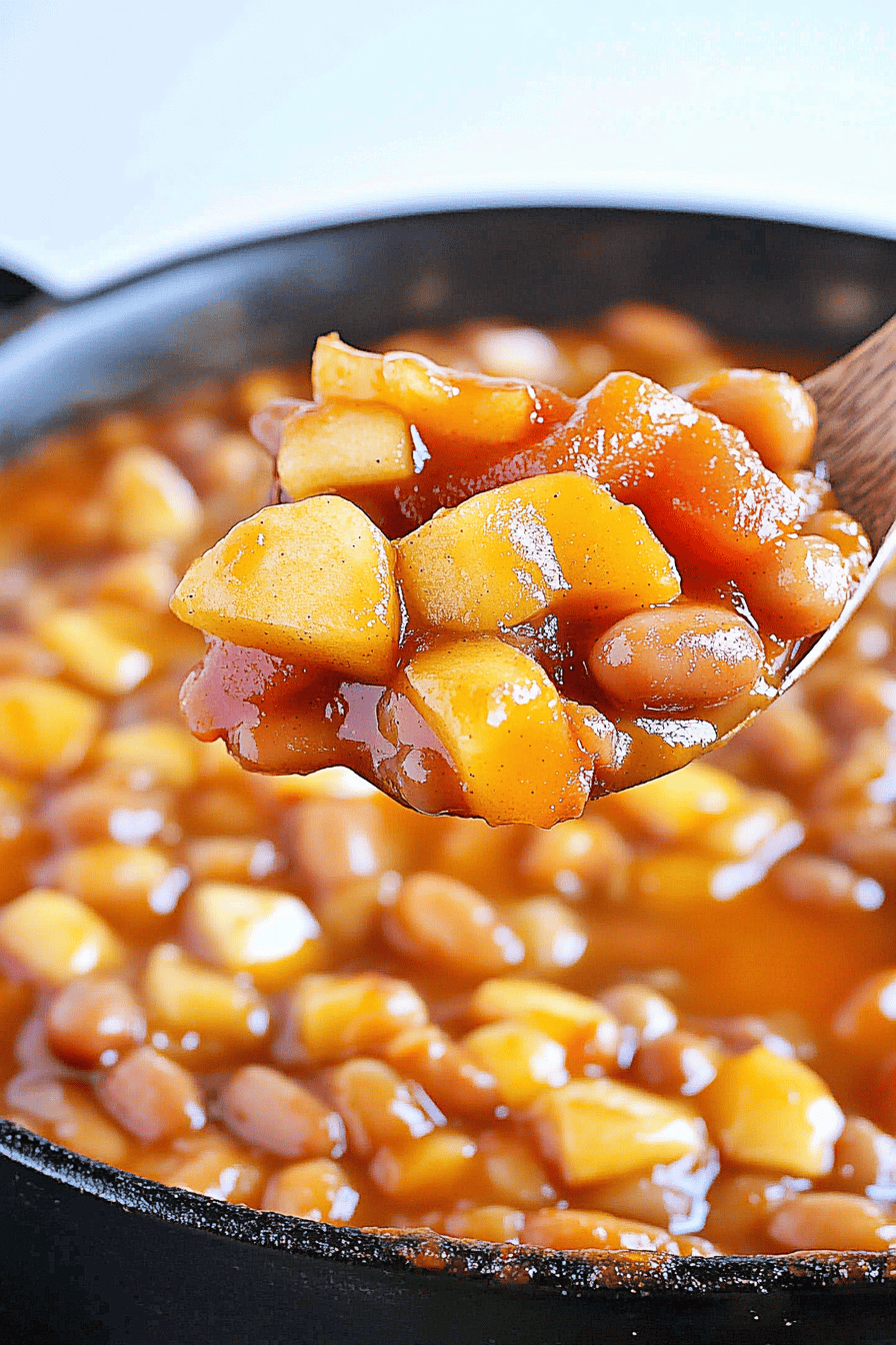Easy Apple Pie Baked Beans Recipe Final Dish Presentation