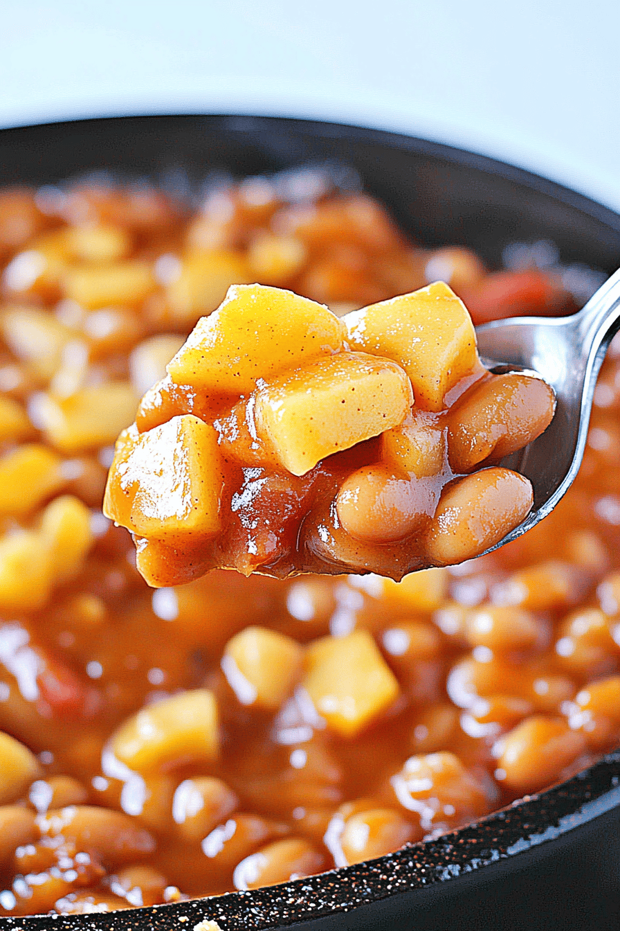 Easy Apple Pie Baked Beans Recipe Final Dish Presentation