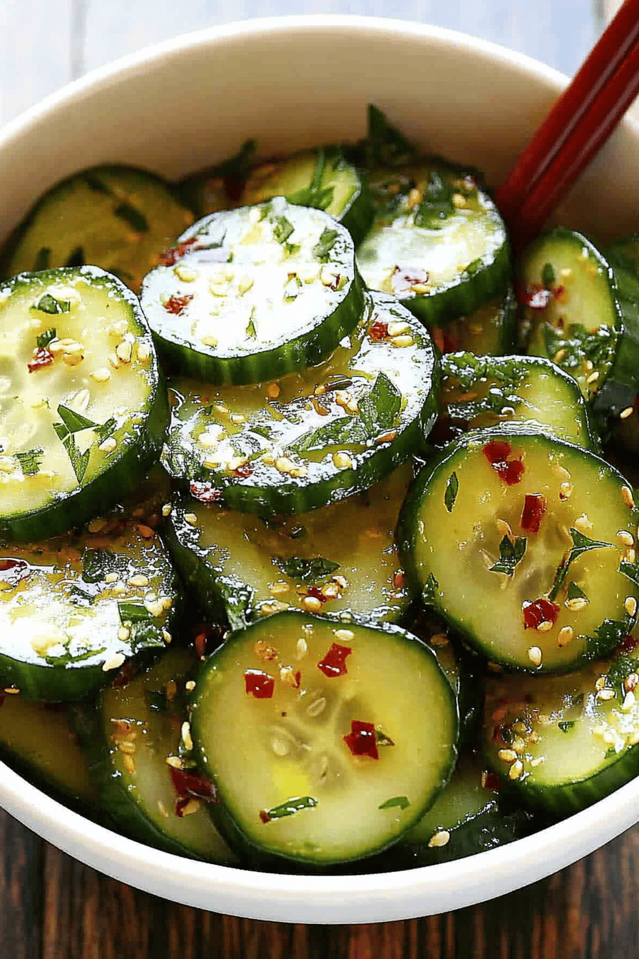 Easy Asian Cucumber Salad Recipe Final Dish Presentation
