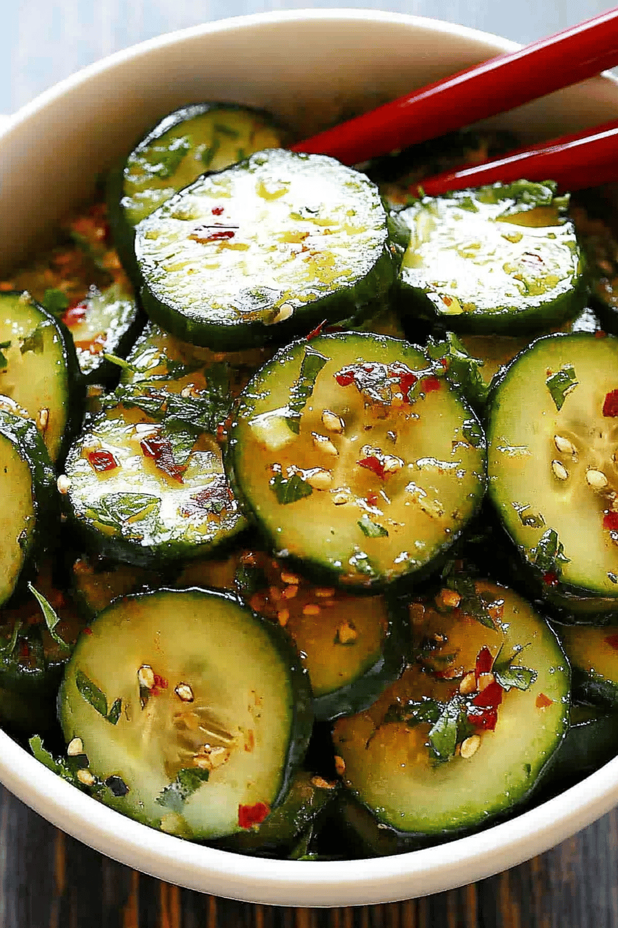 Easy Asian Cucumber Salad Recipe Final Dish Presentation