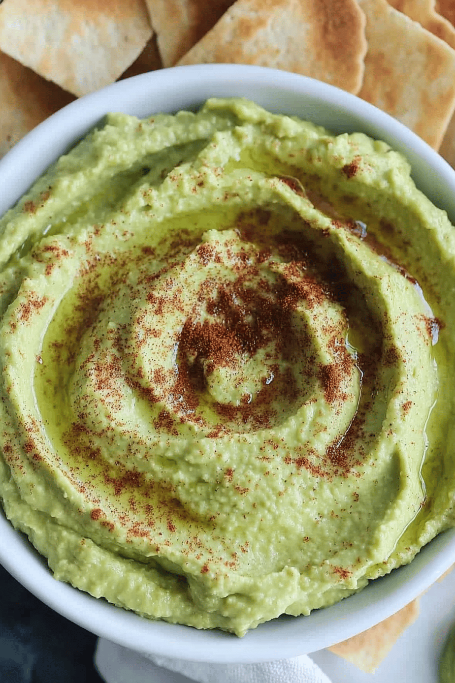 Easy Avocado Hummus Recipe Final Dish Presentation