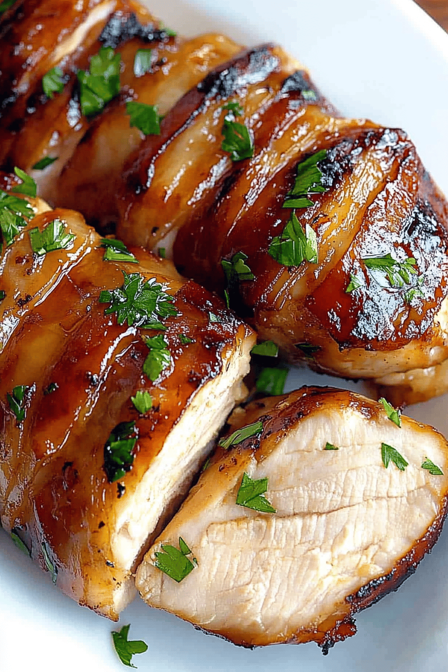 Easy Bacon-Wrapped Chicken Breast Recipe Final Dish Presentation