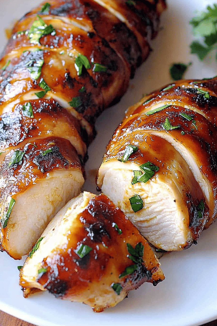 Easy Bacon-Wrapped Chicken Breast Recipe Final Dish Presentation