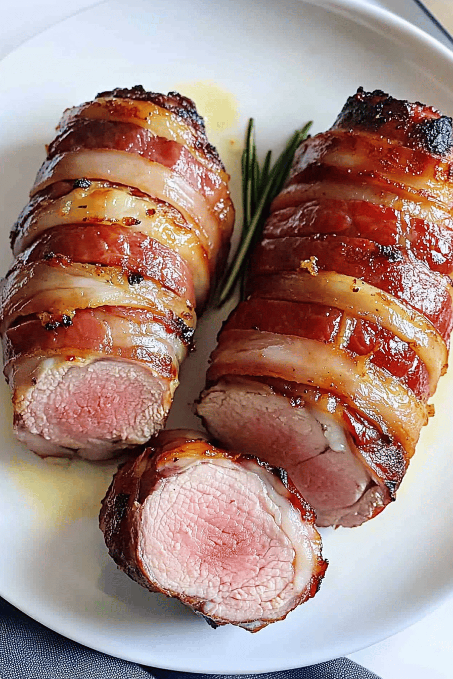 Easy Bacon-Wrapped Pork Tenderloin Recipe Final Dish Presentation