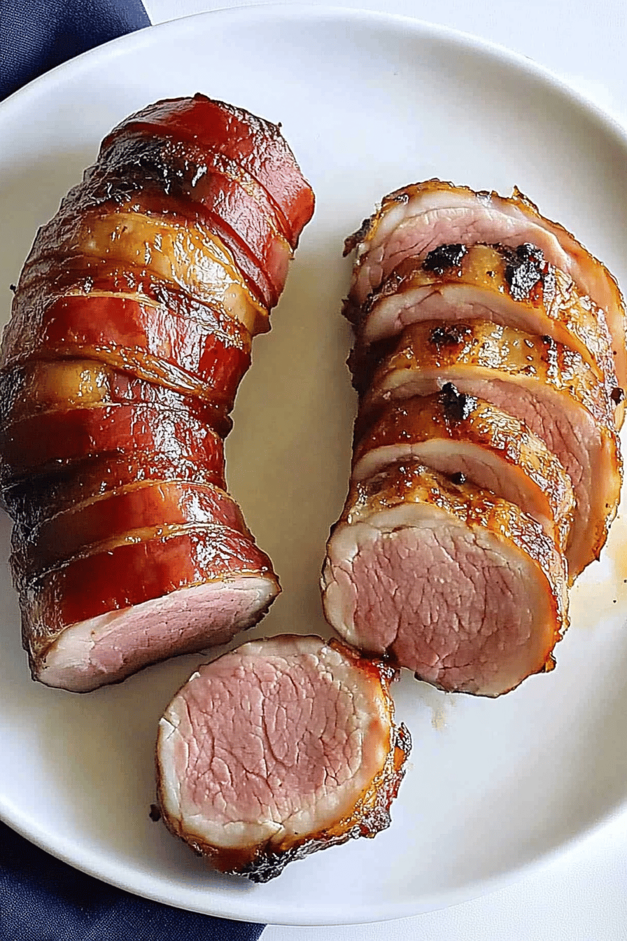 Easy Bacon-Wrapped Pork Tenderloin Recipe Final Dish Presentation