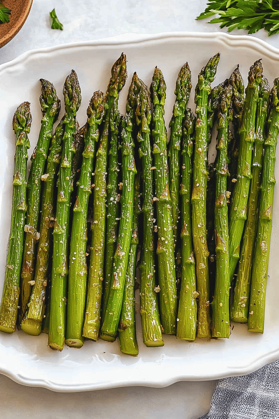 Easy Baked Asparagus Recipe Final Dish Presentation