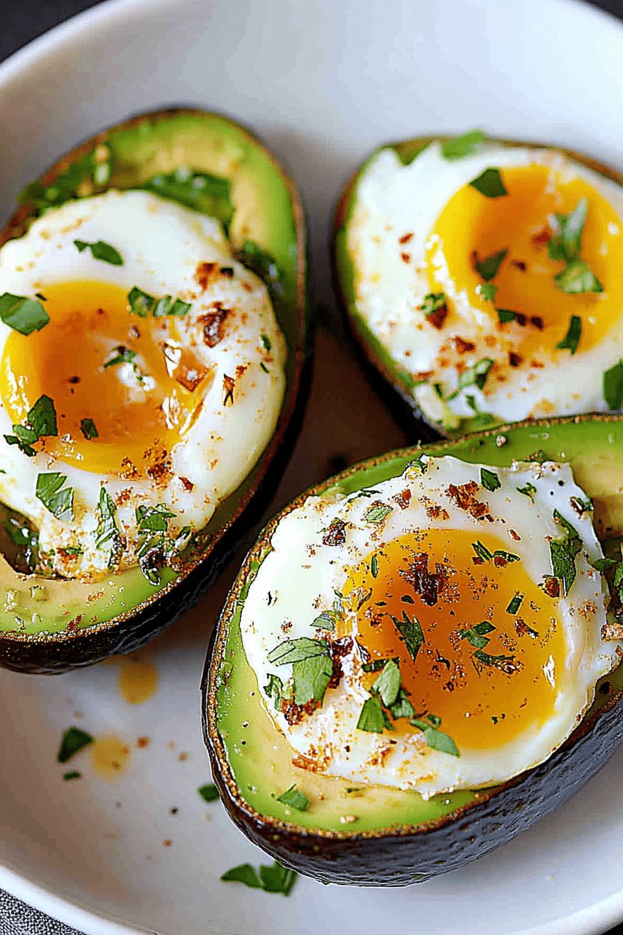 Easy Baked Eggs in Avocado Recipe Final Dish Presentation
