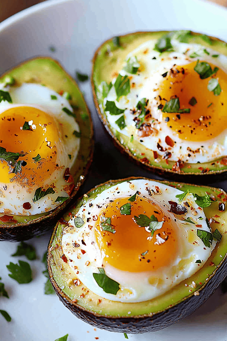 Easy Baked Eggs in Avocado Recipe Final Dish Presentation