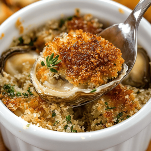 Easy Baked Herbed Oysters Recipe