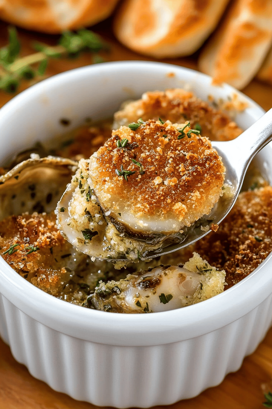 Easy Baked Herbed Oysters Recipe Final Dish Presentation