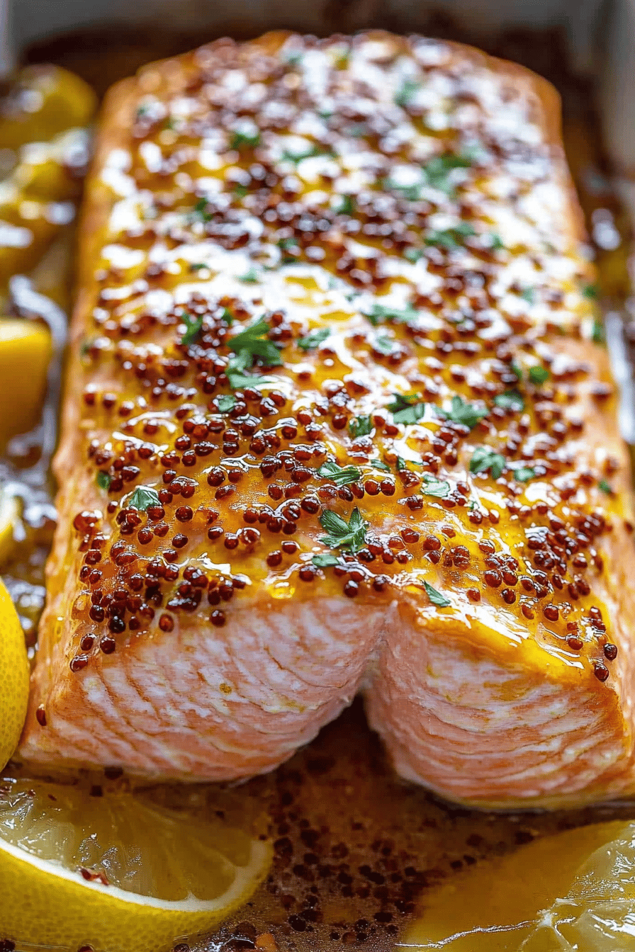 Easy Baked Honey Mustard Salmon Recipe Final Dish Presentation