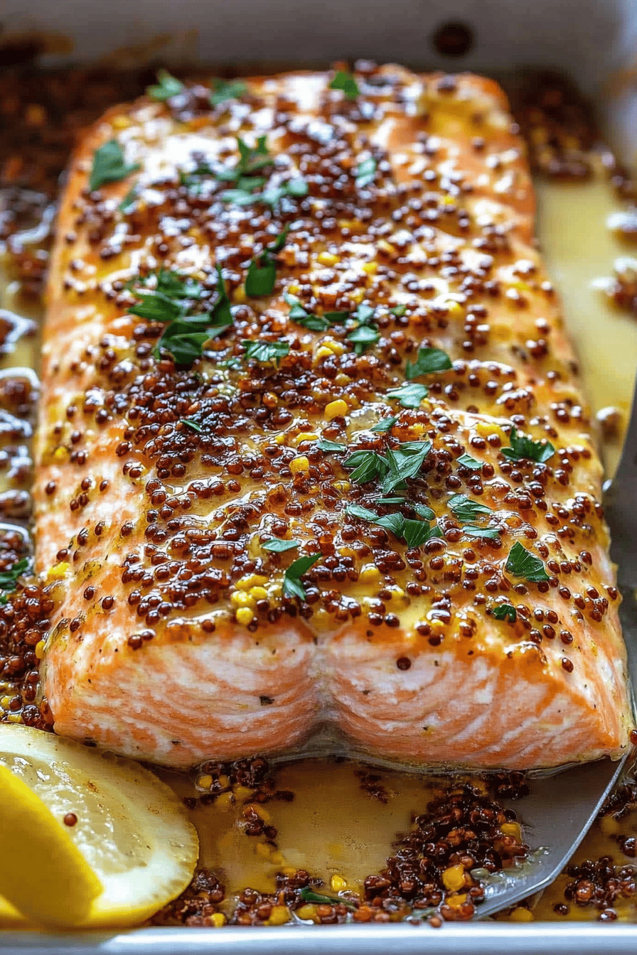 Easy Baked Honey Mustard Salmon Recipe Final Dish Presentation
