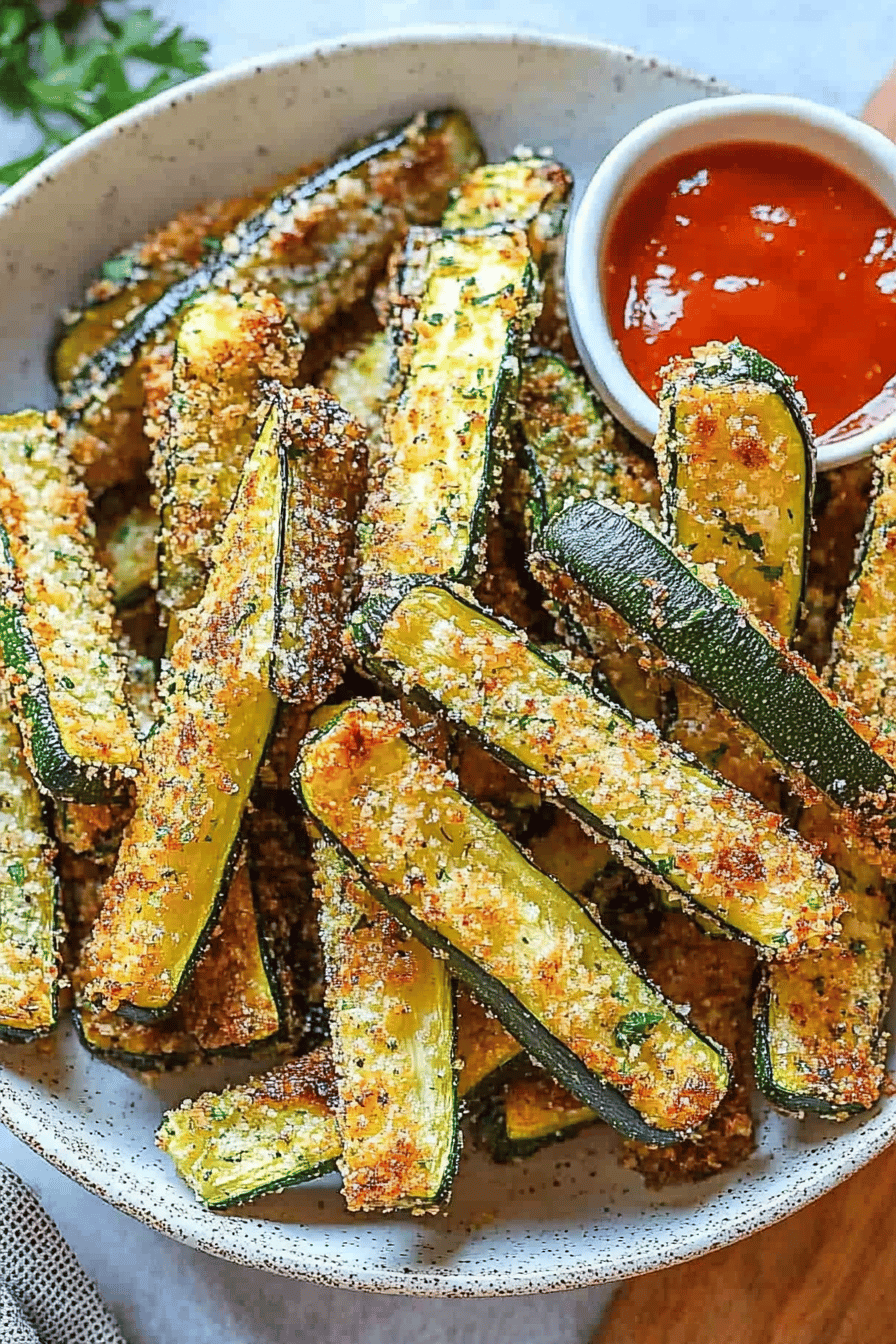 Easy Baked Zucchini Fries Recipe Final Dish Presentation