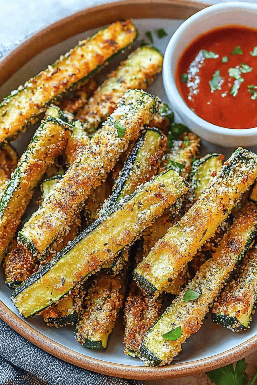 Easy Baked Zucchini Fries Recipe Final Dish Presentation